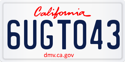 CA license plate 6UGT043
