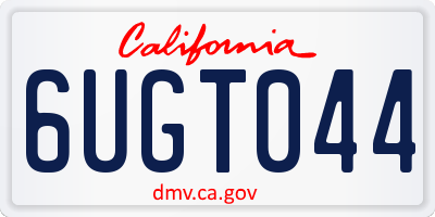 CA license plate 6UGT044