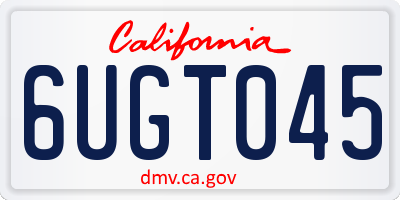 CA license plate 6UGT045