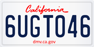 CA license plate 6UGT046