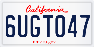 CA license plate 6UGT047
