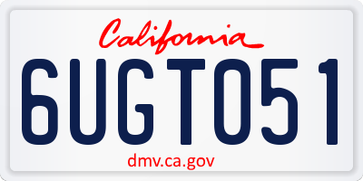 CA license plate 6UGT051