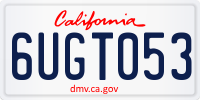 CA license plate 6UGT053
