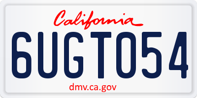 CA license plate 6UGT054