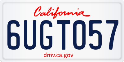 CA license plate 6UGT057
