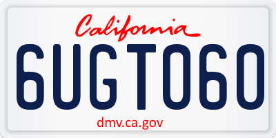CA license plate 6UGT060