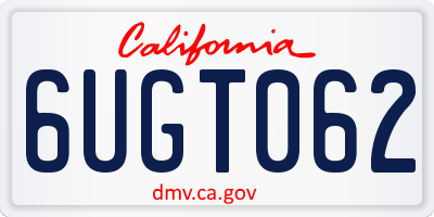 CA license plate 6UGT062