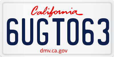 CA license plate 6UGT063