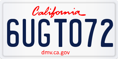 CA license plate 6UGT072