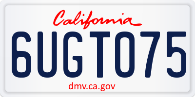 CA license plate 6UGT075