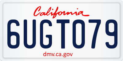 CA license plate 6UGT079