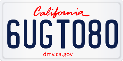CA license plate 6UGT080