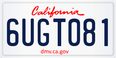 CA license plate 6UGT081
