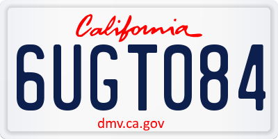 CA license plate 6UGT084