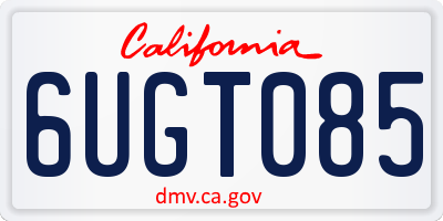 CA license plate 6UGT085