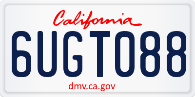 CA license plate 6UGT088