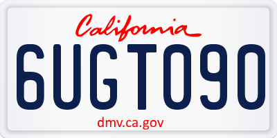 CA license plate 6UGT090
