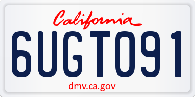 CA license plate 6UGT091