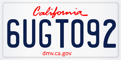 CA license plate 6UGT092
