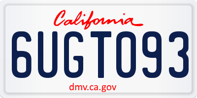 CA license plate 6UGT093