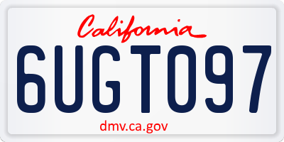 CA license plate 6UGT097