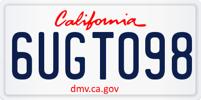 CA license plate 6UGT098