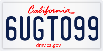 CA license plate 6UGT099