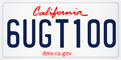CA license plate 6UGT100
