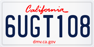 CA license plate 6UGT108
