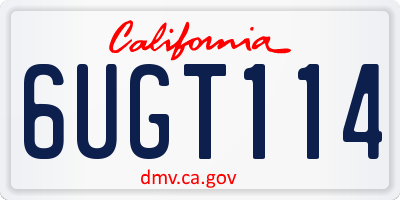 CA license plate 6UGT114