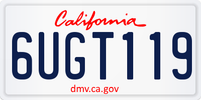 CA license plate 6UGT119