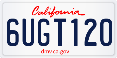 CA license plate 6UGT120