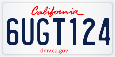 CA license plate 6UGT124