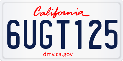 CA license plate 6UGT125