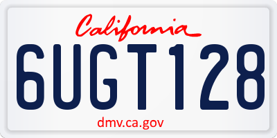 CA license plate 6UGT128