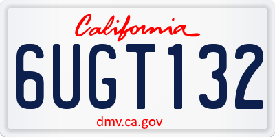 CA license plate 6UGT132