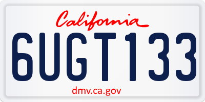 CA license plate 6UGT133