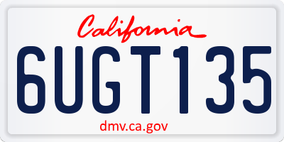 CA license plate 6UGT135