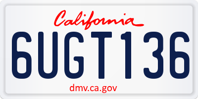 CA license plate 6UGT136