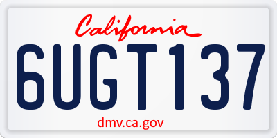 CA license plate 6UGT137