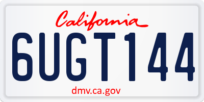 CA license plate 6UGT144