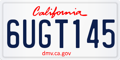 CA license plate 6UGT145