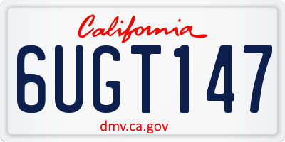 CA license plate 6UGT147