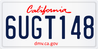 CA license plate 6UGT148