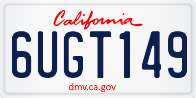 CA license plate 6UGT149