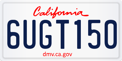 CA license plate 6UGT150