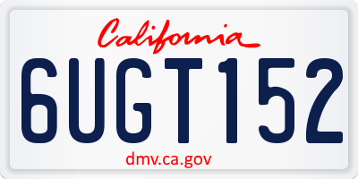 CA license plate 6UGT152