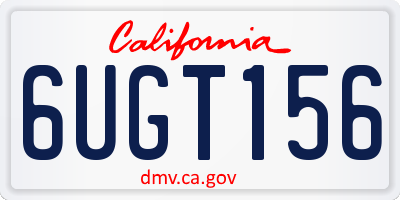 CA license plate 6UGT156
