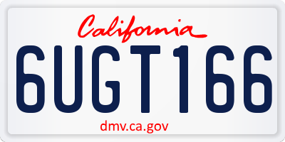 CA license plate 6UGT166