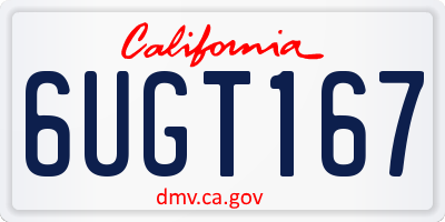 CA license plate 6UGT167
